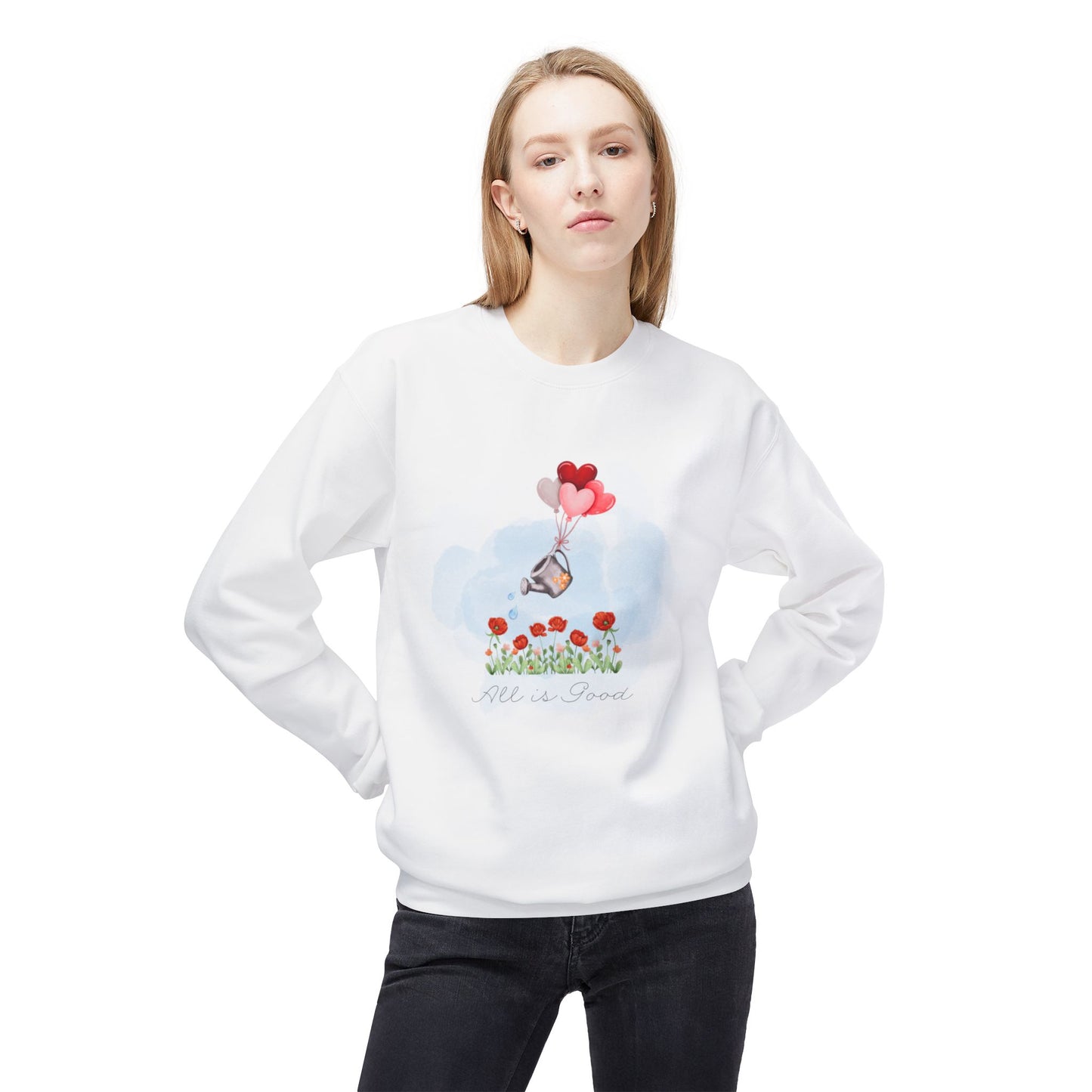 All Is Good Crewneck Sweatshirt - Life is Good Design