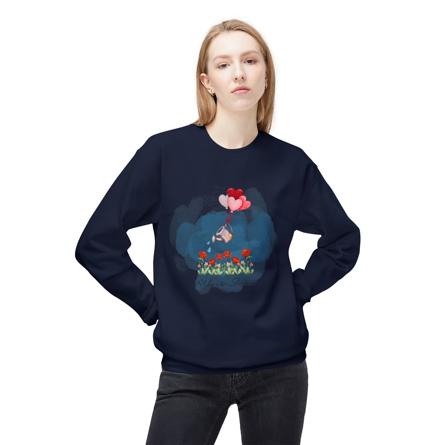 All Is Good Crewneck Sweatshirt - Life is Good Design