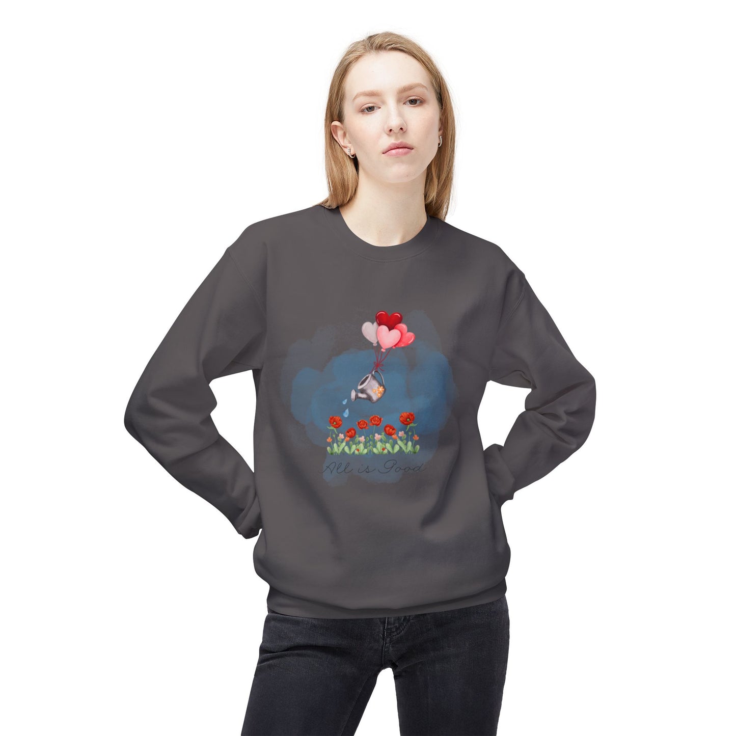 All Is Good Crewneck Sweatshirt - Life is Good Design